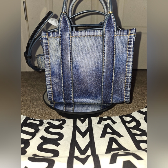 NWT Marc Jacobs The Denim Printed Leather Crossbody Tote Bag - Picture 5 of 11